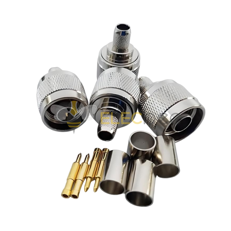 N-C-J-5D射频同轴连接器SYV50-5及5DFB用N公头内螺纹内针压接型-3