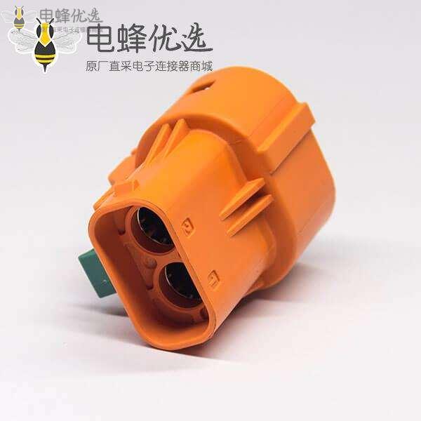 新能源汽车高压连接器插头2芯塑料电流150A直式互锁