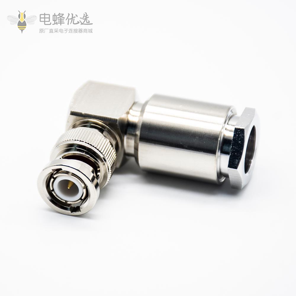 RG8BNC连接器公头弯式接线螺母锁紧